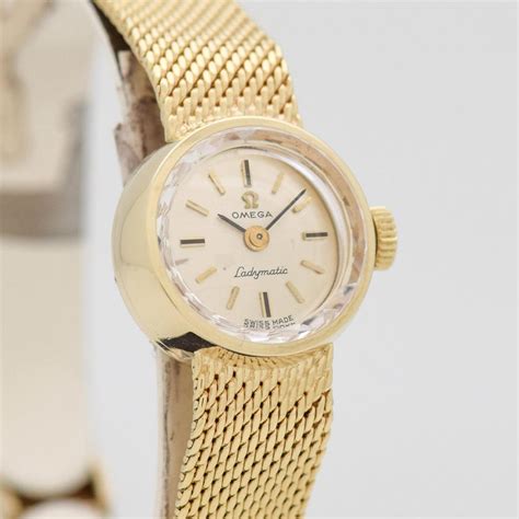 omega ladymatic 14k gold watch